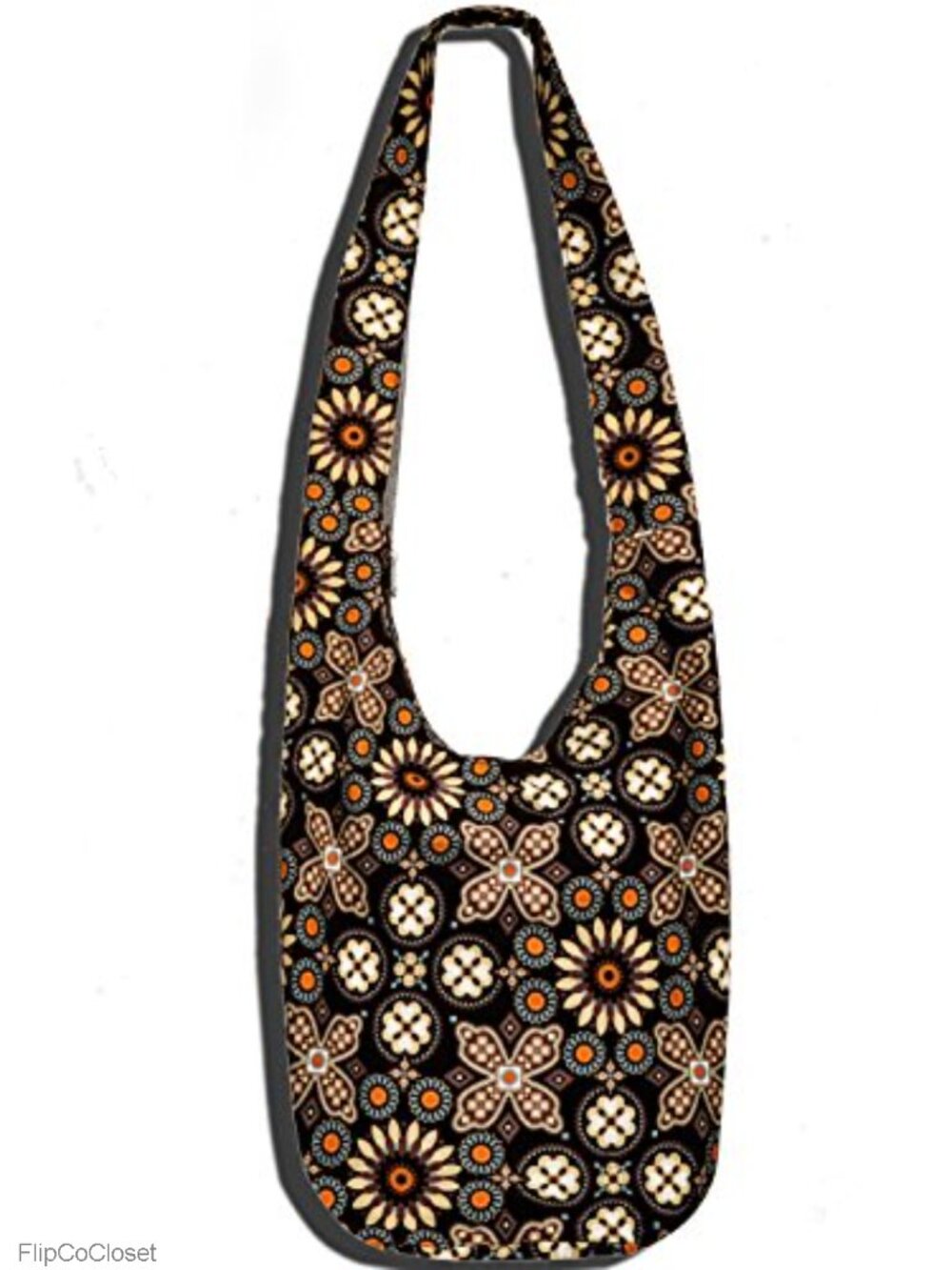 Handmade Cotton Denim Crossbody Hobo Sling Bag Thai Top Zip Messenger